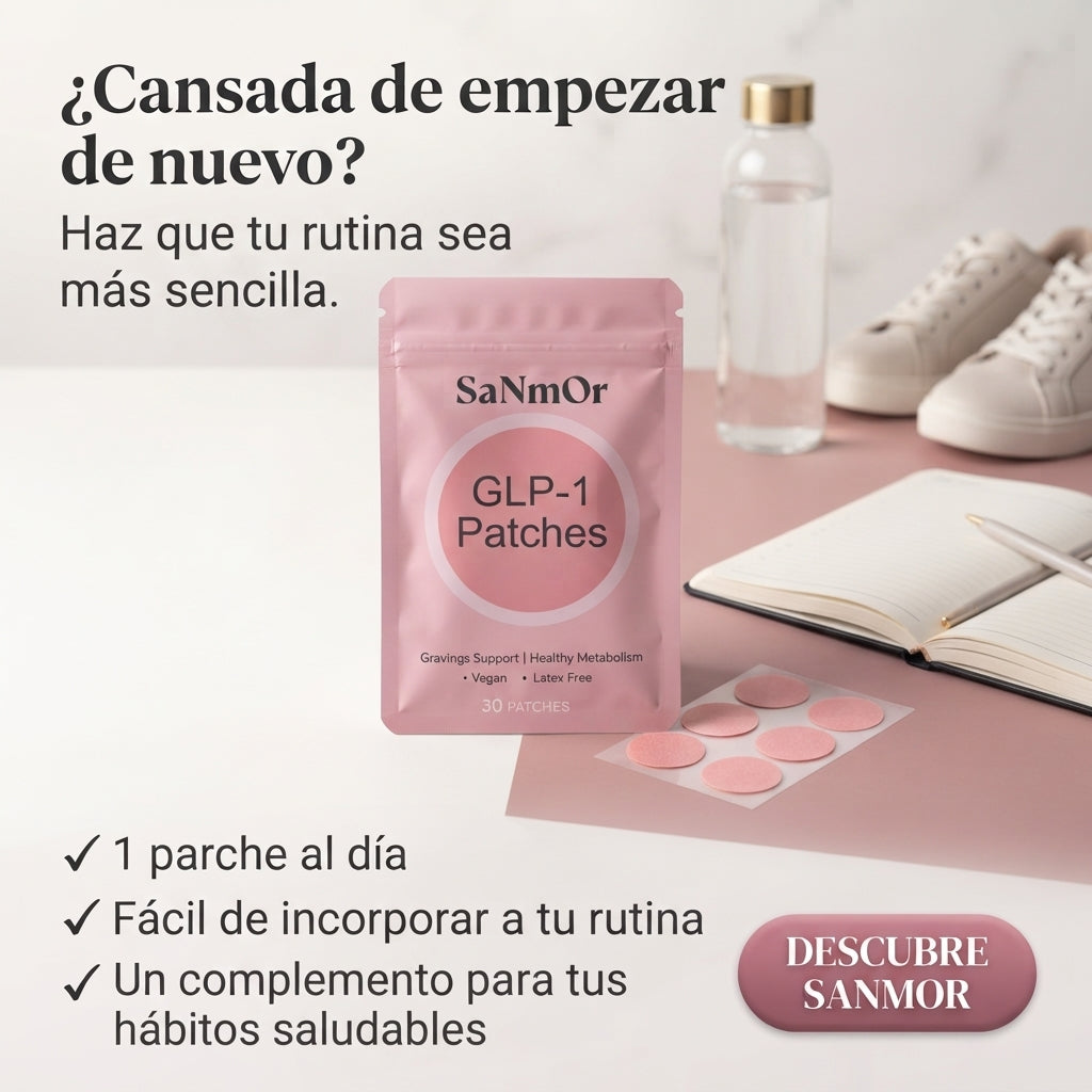 SaNmOr - Parches para Controlar Antojos | 1 al Día · Veganos · Sin Cafeína | Pack 30 Unidades