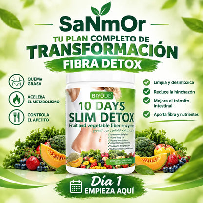 Batido detox con fibra natural que ayuda a acelerar el metabolismo y apoyar la pérdida de peso en solo 10 días